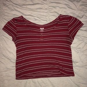 Target mossimo supply co. striped crop shirt